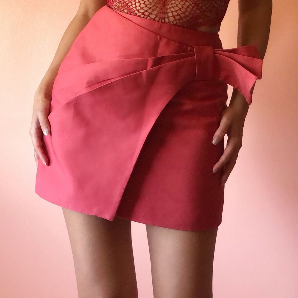 C/MEO Collective Side Tie Mini Skirt